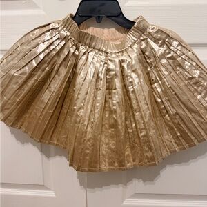 Mini Boden Shimmering Gold Skater pleated Skirt size 6/7